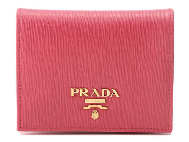 PRADA プラダ 二つ折財布 1MV204 ピンク カーフ 【205】 の購入なら