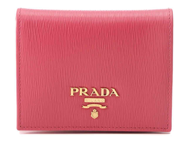 PRADA プラダ 二つ折財布 1MV204 ピンク カーフ 【205】 の購入なら