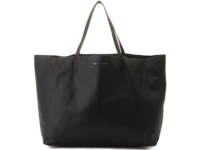 縦幅約45cm【美品】CELINE ホリゾンタルカバ ブラック レザートートバッグ