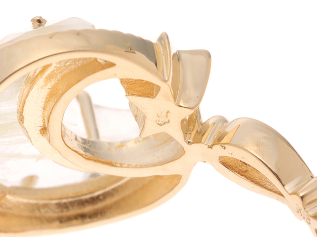 クークロワッサン　￼刻印あり　ローズクォーツゴールドリング　K14 クークロワッサン ￼刻印あり ローズクォーツゴールドリング K14