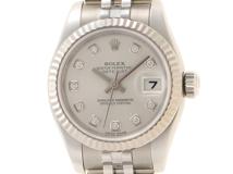 ランダム番　ROLEX　ロレックス　ﾃﾞｲﾄｼﾞｬｽﾄ　179174G　ＳＳ/WG　ダイヤ　シルバー　女性用　自動巻き【432】2141300368105