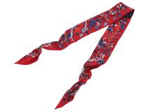 HERMES　エルメス　トゥイリー　LA FOLLE PARADE 　レッド　062899S　シルク　シワあり　【430】2141300368648