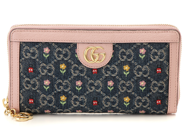 ＧＵＣＣＩ グッチ オフィディアGG ジップアラウンドウォレット ブルー/ピンク デニム 523154 2141300376056 【432】  の購入なら「質」の大黒屋（公式）