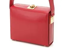 希少 CELINE セリーヌ ショルダーバッグ サークルロゴ ゴールド金具 赤 CELINE セリーヌ ショルダーバッグ ミニ レッド ゴールド カーフ