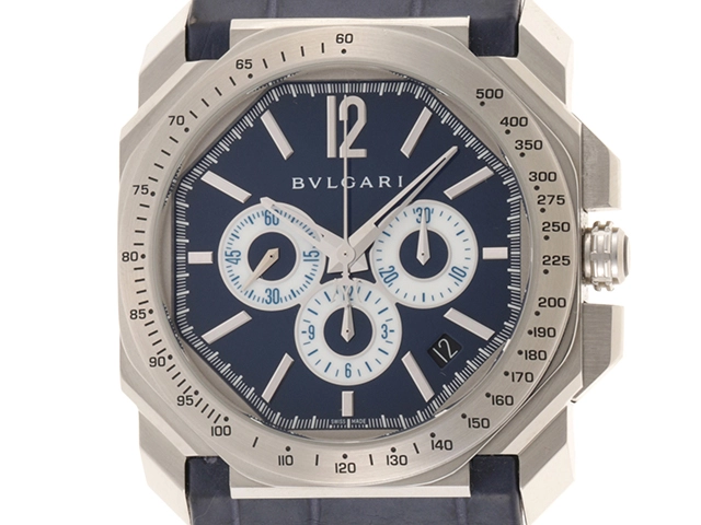 ブルガリ BVLGARI オクト マセラティ BGO41SCH クロノグラフ メンズ 腕時計 1914本限定 デイト ブルー 文字盤 自動巻き Octo VLP 90183189
