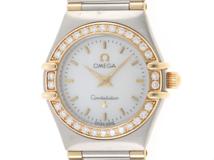 OMEGA オメガ コンステレーションミニ ダイヤベゼル 1367.70 ホワイトシェル レディース クオーツ （2141300392513）【200】