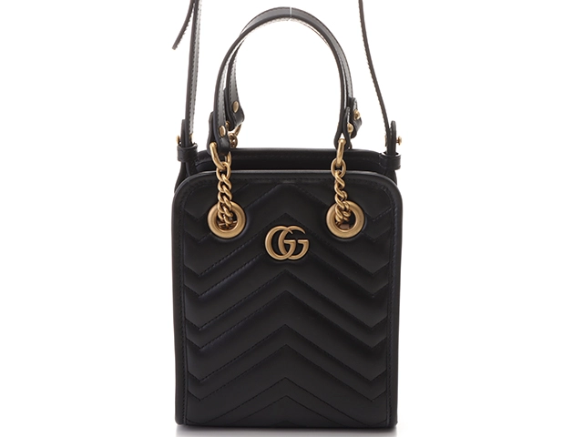 GUCCI グッチ GGマーモント キルティング 2WAYミニショルダーバッグ ブラック/GP レザー 696123 2141300396511  【432】 の購入なら「質」の大黒屋（公式）