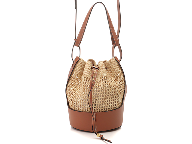 美品】LOEWE バルーンバッグ (マーメイド キャンバス&ラフィア)
