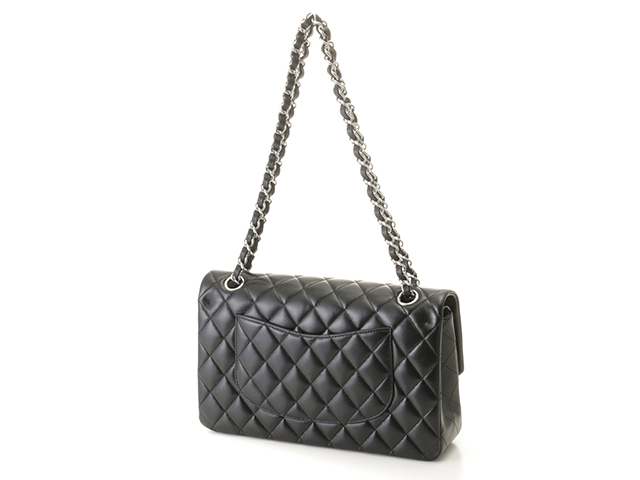 CHANEL シャネル マトラッセWフラップ25 Wチェーンショルダーバッグ ラムスキン ブラック/SV金具 A01112【472】HA  の購入なら「質」の大黒屋（公式）