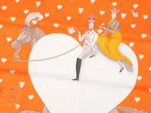 新品HERMESエルメス カレ70 Tea Time スカーフ シルク ブラック HERMES - エルメス シルク カレ70 Tea Time ティータイム ハート