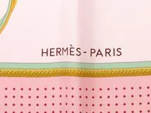 HERMES　エルメス　カレ90　LES VOITURES A TRANSFORMATION　ピンク　2141300412976　【200】