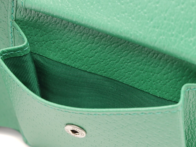 GUCCI　グッチ　GGスプリーム 二つ折り財布 ベージュ/グリーン PVC/レザ　433