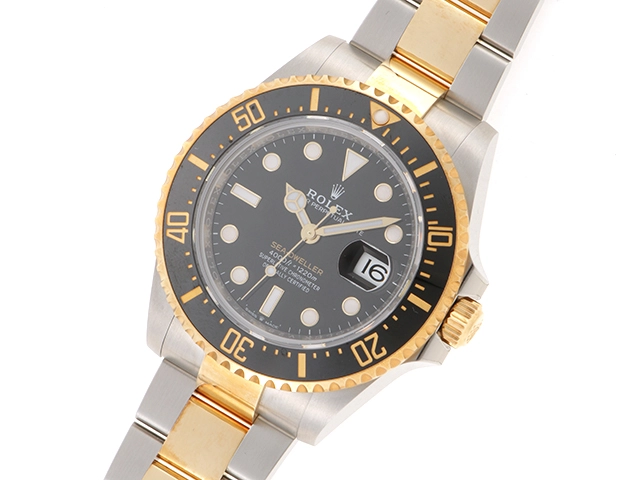2019年9月並行品 ROLEX ロレックス 腕時計 シードゥエラー オイスタースチール/K18イエローゴールド/セラミック ブラック文字盤 自動巻き【472】SJ