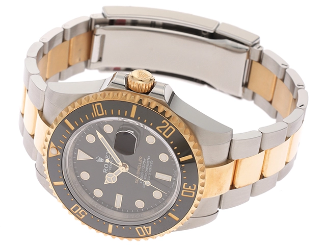 2019年9月並行品 ROLEX ロレックス 腕時計 シードゥエラー オイスタースチール/K18イエローゴールド/セラミック ブラック文字盤 自動巻き【472】SJ