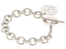 TIFFANY＆CO ティファニー リターントゥ ティファニー ハートタグ ブレスレット 1Pダイヤ SV925 31.7g【473】