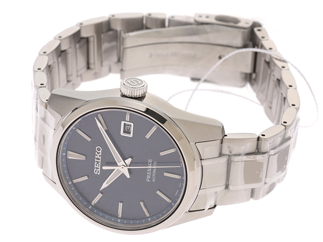 さー SEIKO セイコー プレサージュ ネイビー文字盤 SS メンズ腕時計