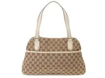 GUCCI グッチ GGトートバッグ ベージュ／ホワイト キャンバス／レザー  