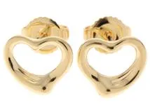 TIFFANY&CO　ティファニー　オープン ハート スタッド ピアス　イエローゴールド　【430】214300424900