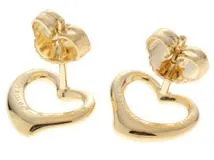 TIFFANY&CO　ティファニー　オープン ハート スタッド ピアス　イエローゴールド　【430】214300424900