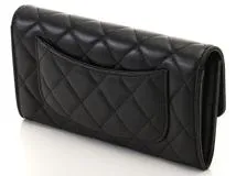 CHANEL　シャネル　クラシックロングフラップウォレット　ブラック/ＧＰ金具　ラムスキン　AP0241　【472】H