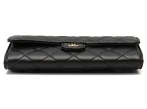 CHANEL　シャネル　クラシックロングフラップウォレット　ブラック/ＧＰ金具　ラムスキン　AP0241　【472】H