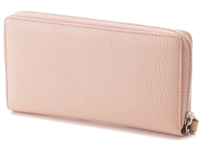 GUCCI　グッチ　長財布　ダブルG　ジップアラウンド　ウォレット　ピンク　レザー　456117【472】HG