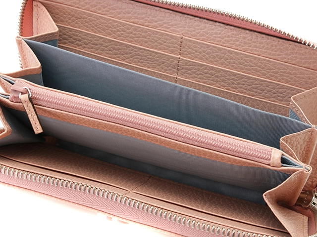 GUCCI　グッチ　長財布　ダブルG　ジップアラウンド　ウォレット　ピンク　レザー　456117【472】HG