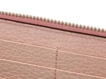 GUCCI　グッチ　長財布　ダブルG　ジップアラウンド　ウォレット　ピンク　レザー　456117【472】HG