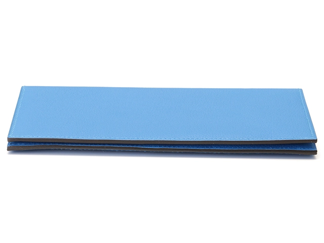 HERMES エルメス 長財布 シチズンツイルロング シルクイン エバーカラー ブルーイドラ X刻印【473】