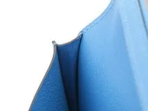 HERMES エルメス 長財布 シチズンツイルロング シルクイン エバーカラー ブルーイドラ X刻印【473】