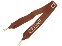 CELINE　セリーヌジャガードロングストラップ タン/ホワイト ウール/カーフ　【472】KS