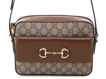 GUCCI　グッチ　ホースビット1955　スモールショルダーバッグ　ベージュ/ブラウン　コーティングキャンバス/レザー【433】2141300445721