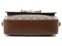 GUCCI　グッチ　ホースビット1955　スモールショルダーバッグ　ベージュ/ブラウン　コーティングキャンバス/レザー【433】2141300445721