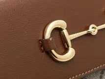 GUCCI　グッチ　ホースビット1955　スモールショルダーバッグ　ベージュ/ブラウン　コーティングキャンバス/レザー【433】2141300445721