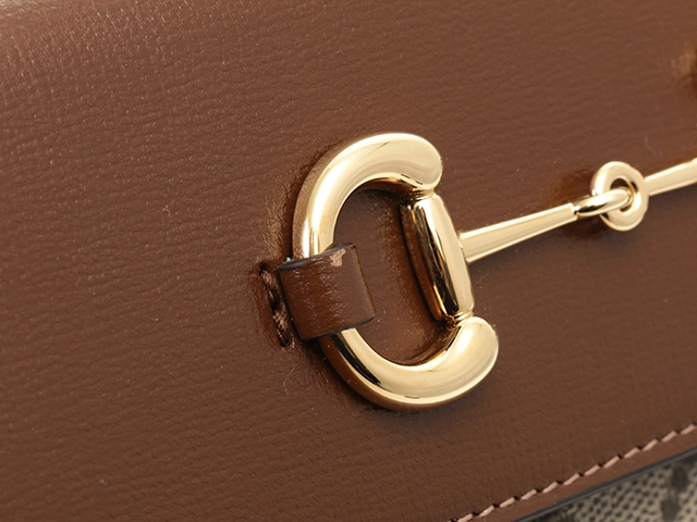 GUCCI　グッチ　ホースビット1955　スモールショルダーバッグ　ベージュ/ブラウン　コーティングキャンバス/レザー【433】2141300445721