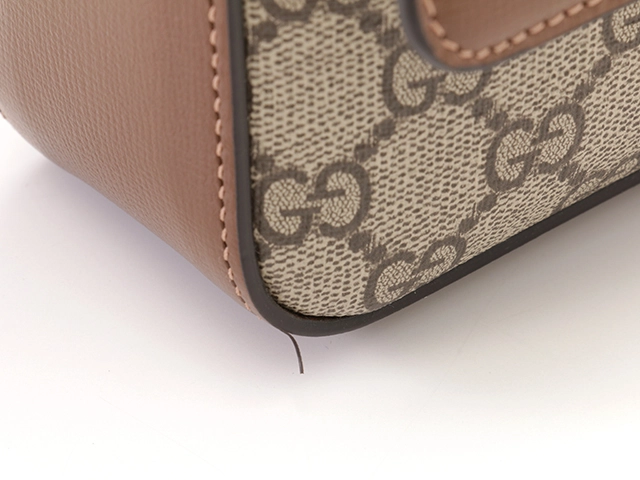GUCCI　グッチ　ホースビット1955　スモールショルダーバッグ　ベージュ/ブラウン　コーティングキャンバス/レザー【433】2141300445721
