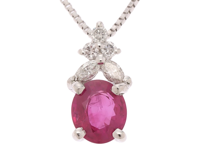 若者の大愛商品 JEWELRY ジュエリー ネックレス PT850プラチナ ルビー1.06 ルビー