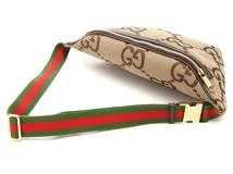 GUCCI 　　グッチ 　　ジャンボGG 　　ウエストバッグ/ボディバッグ 　　696031 　　ベージュ 　　キャンバス/レザー　　【436】　　2141300446902
