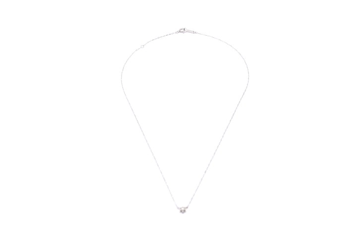 4℃ ヨンドシー 1粒ダイヤモンド ネックレス K18WG ホワイトゴールド 【460】2141300447121