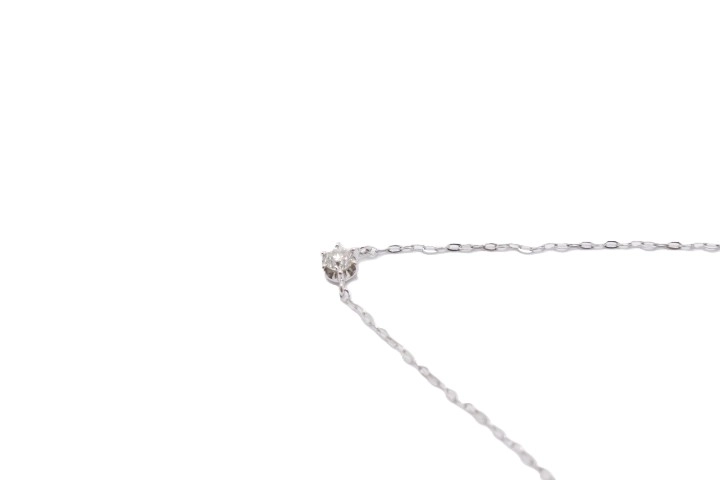 4℃ ヨンドシー 1粒ダイヤモンド ネックレス K18WG ホワイトゴールド 【460】2141300447121