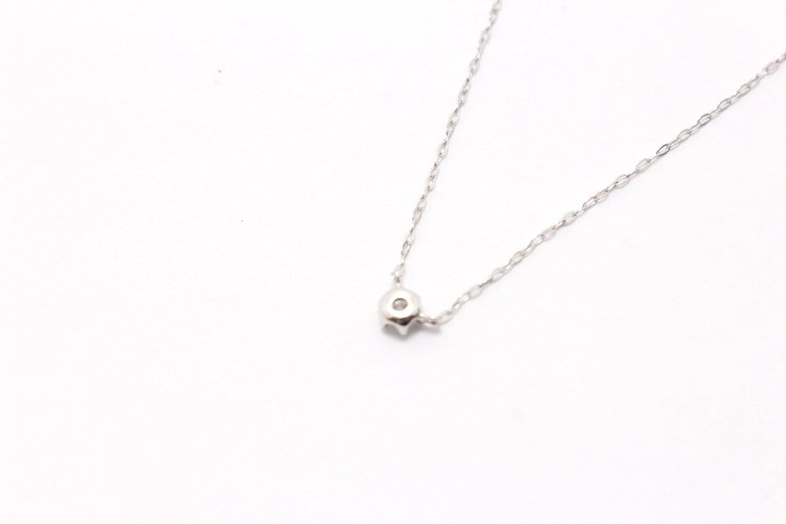 4℃ ヨンドシー 1粒ダイヤモンド ネックレス K18WG ホワイトゴールド 【460】2141300447121