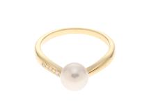 MIKIMOTO ミキモト リング K18ゴールド/パール/ダイヤモンド 13号 重さ約3.5g 【472】YK