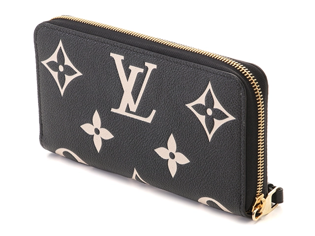 LOUIS VUITTON ルイヴィトン 長財布 ジッピー・ウォレット バイカラー モノグラム・アンプラント ブラック ベージュ M80481【473】