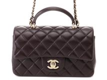 CHANEL シャネル マトラッセ トップハンドル ミニフラップバッグ ボルドー GP ゴールド金具  AS2431 2141300449743【200】
