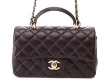 CHANEL シャネル マトラッセ トップハンドル ミニフラップバッグ ボルドー GP ゴールド金具  AS2431 2141300449743【200】
