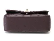 CHANEL シャネル マトラッセ トップハンドル ミニフラップバッグ ボルドー GP ゴールド金具  AS2431 2141300449743【200】