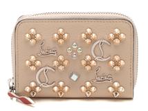 Christian Louboutin クリスチャンルブタン スタッズ パネトーネ コインパース  3175223F609 ベージュ レザー スタッズ ビジュー 【460】2141300450497