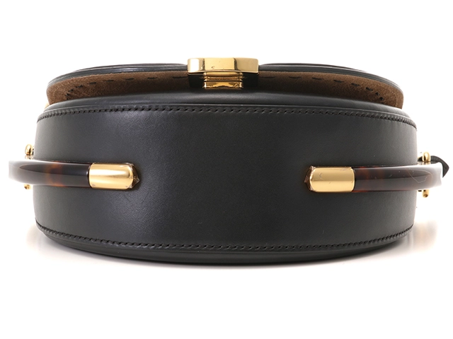 FENDI　フェンディ　ムーンライト 　ショルダーバッグ 　ブラック 　レザー/プレ騎士ガラス　8BT346　2141300450565　【437】