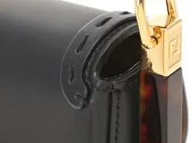 FENDI　フェンディ　ムーンライト 　ショルダーバッグ 　ブラック 　レザー/プレ騎士ガラス　8BT346　2141300450565　【437】