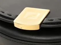 FENDI　フェンディ　ムーンライト 　ショルダーバッグ 　ブラック 　レザー/プレ騎士ガラス　8BT346　2141300450565　【437】